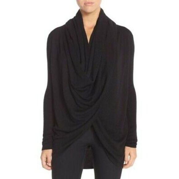 Nordstrom Lingerie Long Wrap Cardigan Burgundy / Wine / Maroon - Picture 2 of 12